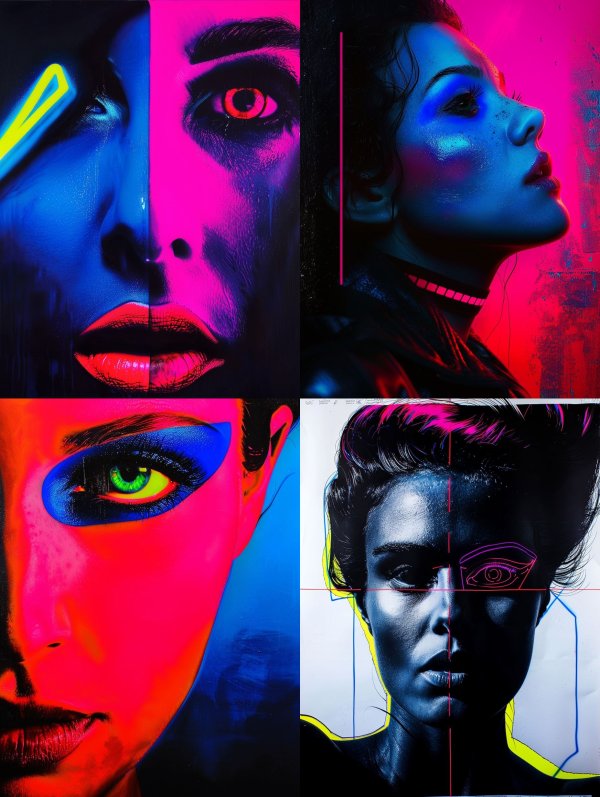 Neon Dualism Portrait