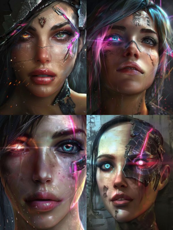 Shattered Android Neon Soul