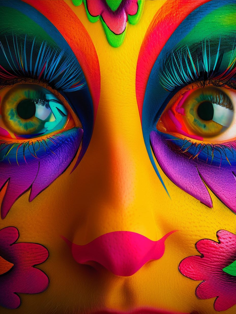Psychedelic Floral Portrait Vision