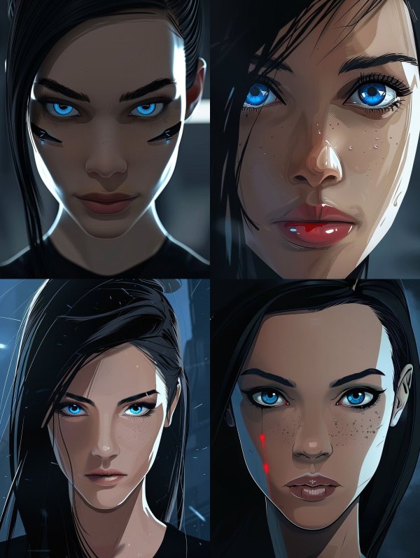 Neon Cybernetic Gaze
