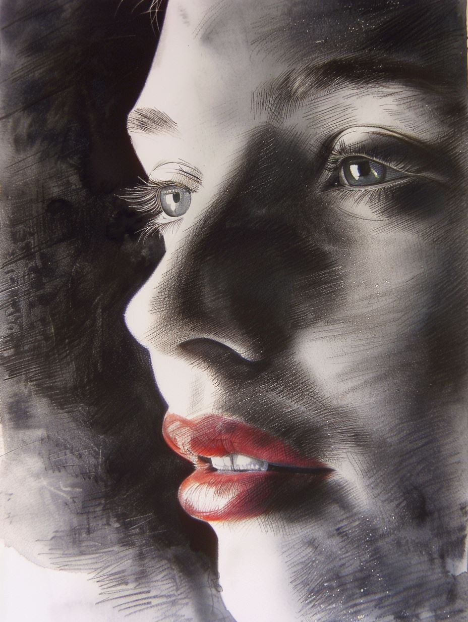 Dramatic Charcoal Portrait Study