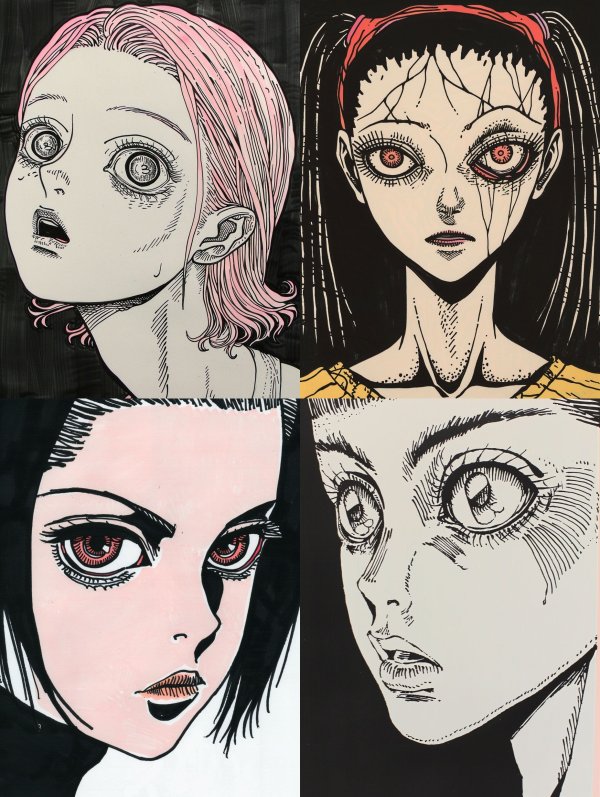 Ethereal Pink Ink Manga Portrait