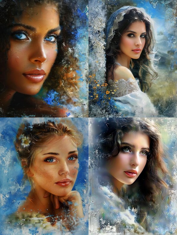 Ethereal Gaze in Textured Blue