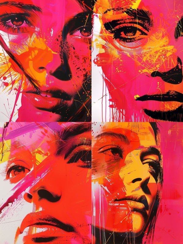 Vibrant Neon Abstract Portraits