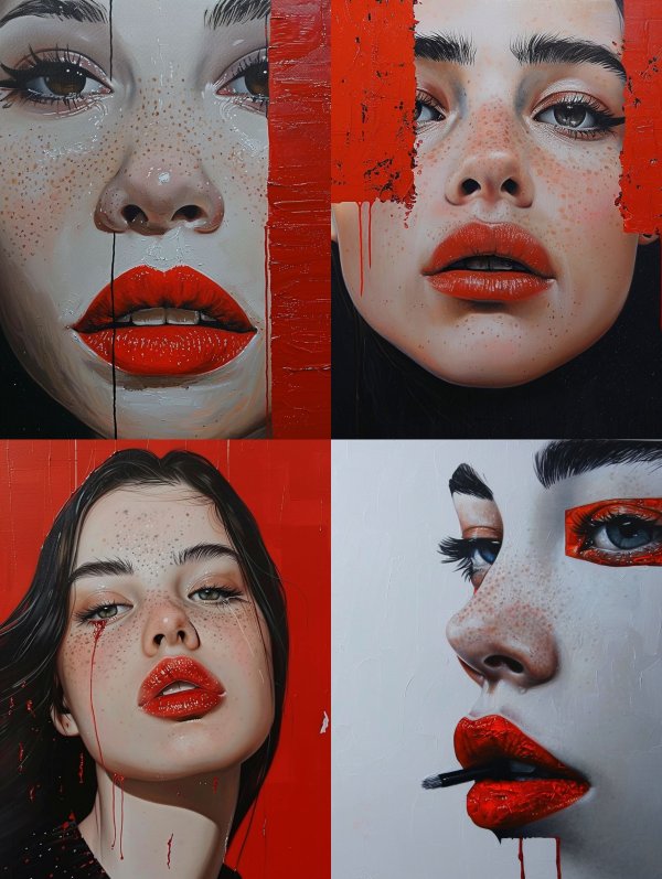 Crimson Contrast Portrait