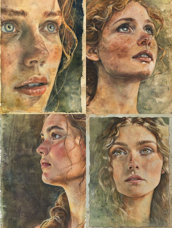 Ethereal Gaze in Watercolor
