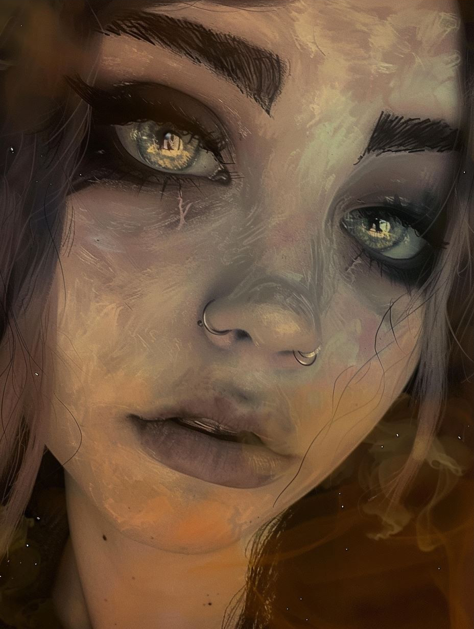 Ethereal Stardust Gaze Portrait