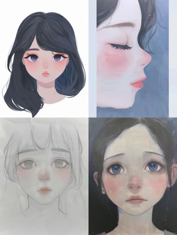 Dreamy Pastel Anime Portrait