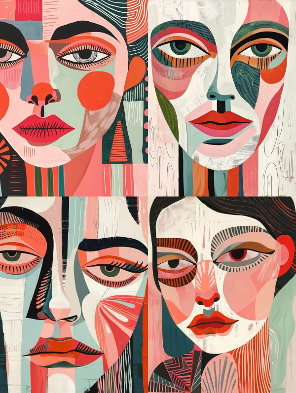 Abstract Fragmented Portrait Study