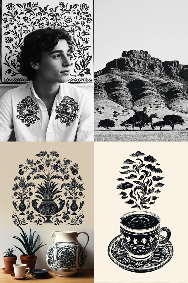 Monochrome Botanical Elegance