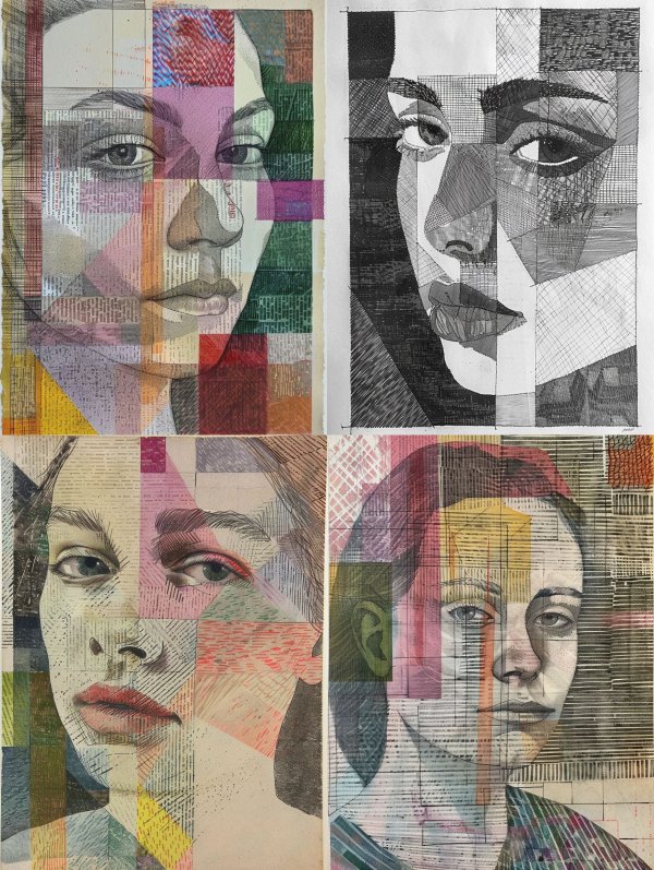 Fragmented Soul Mixed Media Portrait