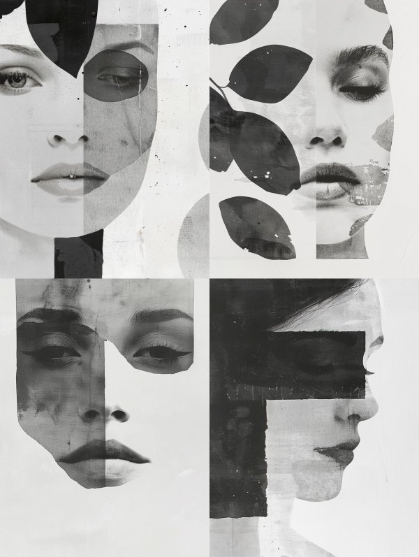 Fragmented Monochrome Portrait Study