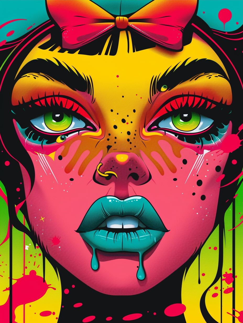Neon Psychedelic Pop Art Portrait