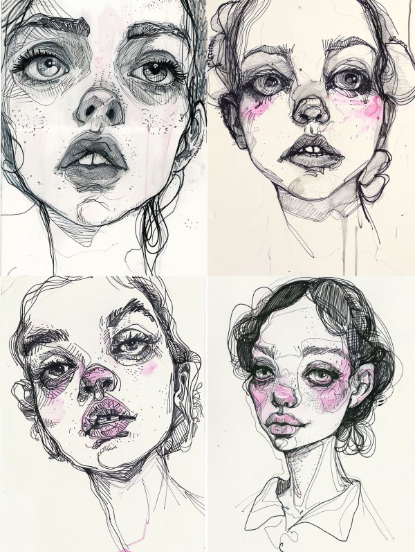 Ethereal Ink Portrait Studies