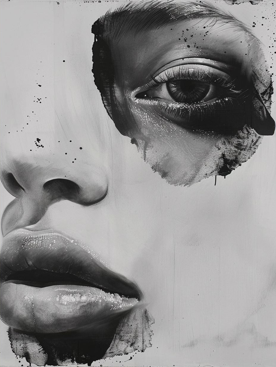 Fragmented Monochrome Portrait Study