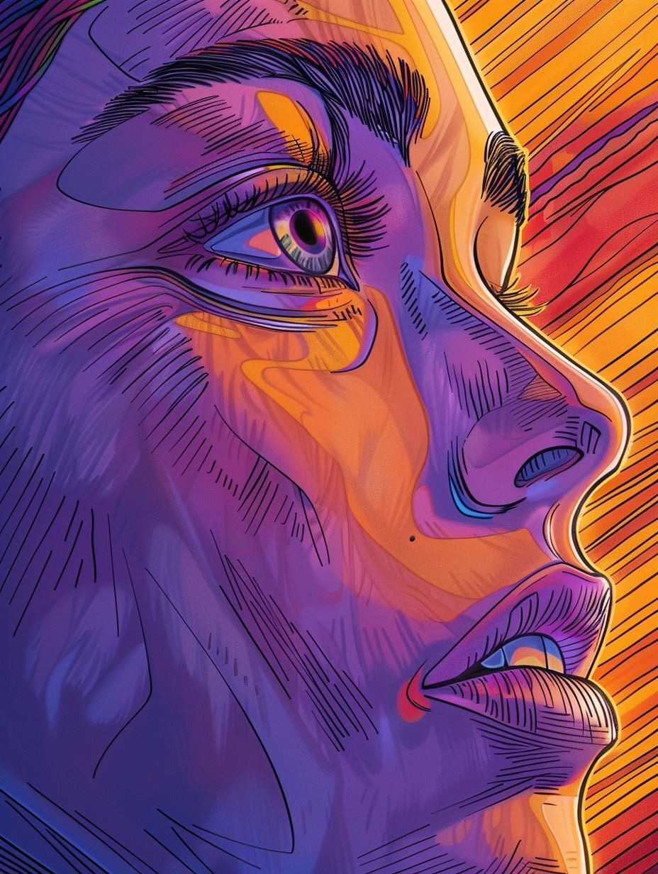 Neon Psychedelic Portrait
