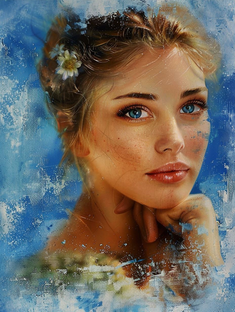 Ethereal Gaze in Textured Blue