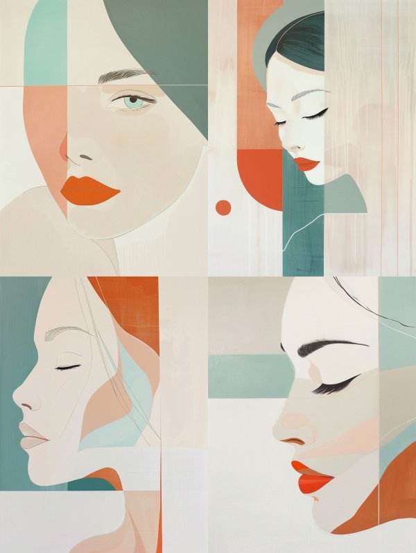 Minimalist Geometric Portrait Study