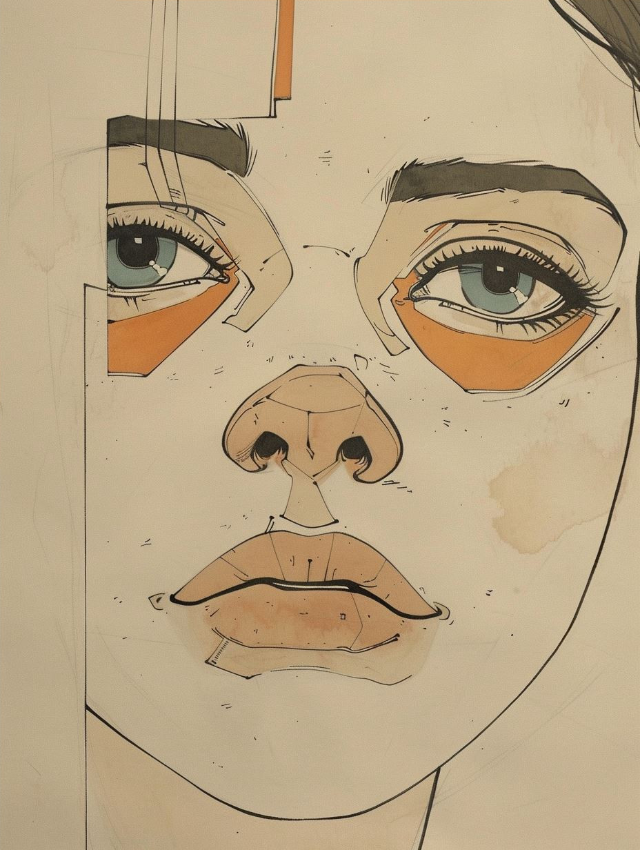 Melancholic Modern Anime Portrait