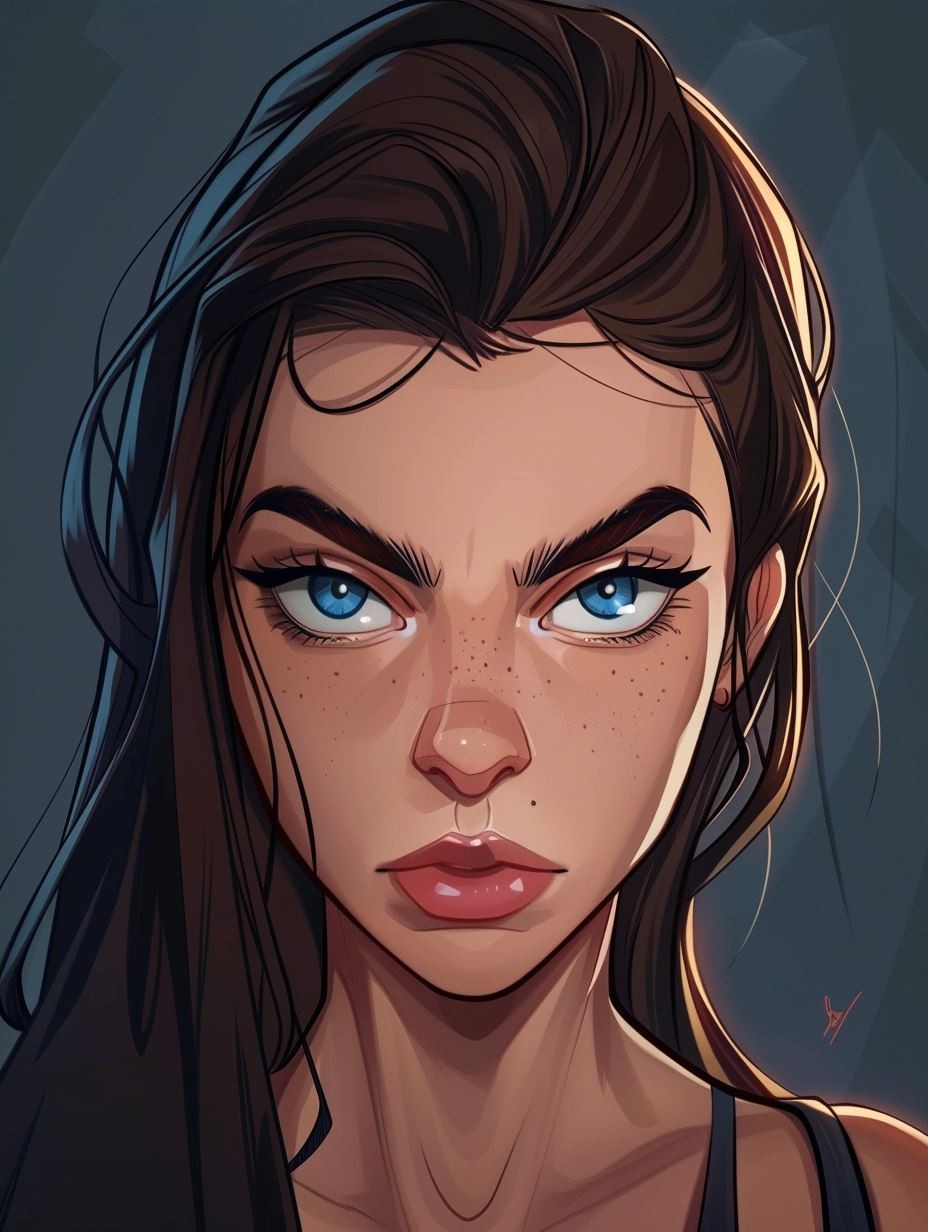 Azure Gaze Digital Art 2