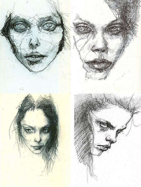 Fragmented Soul Ink Sketch