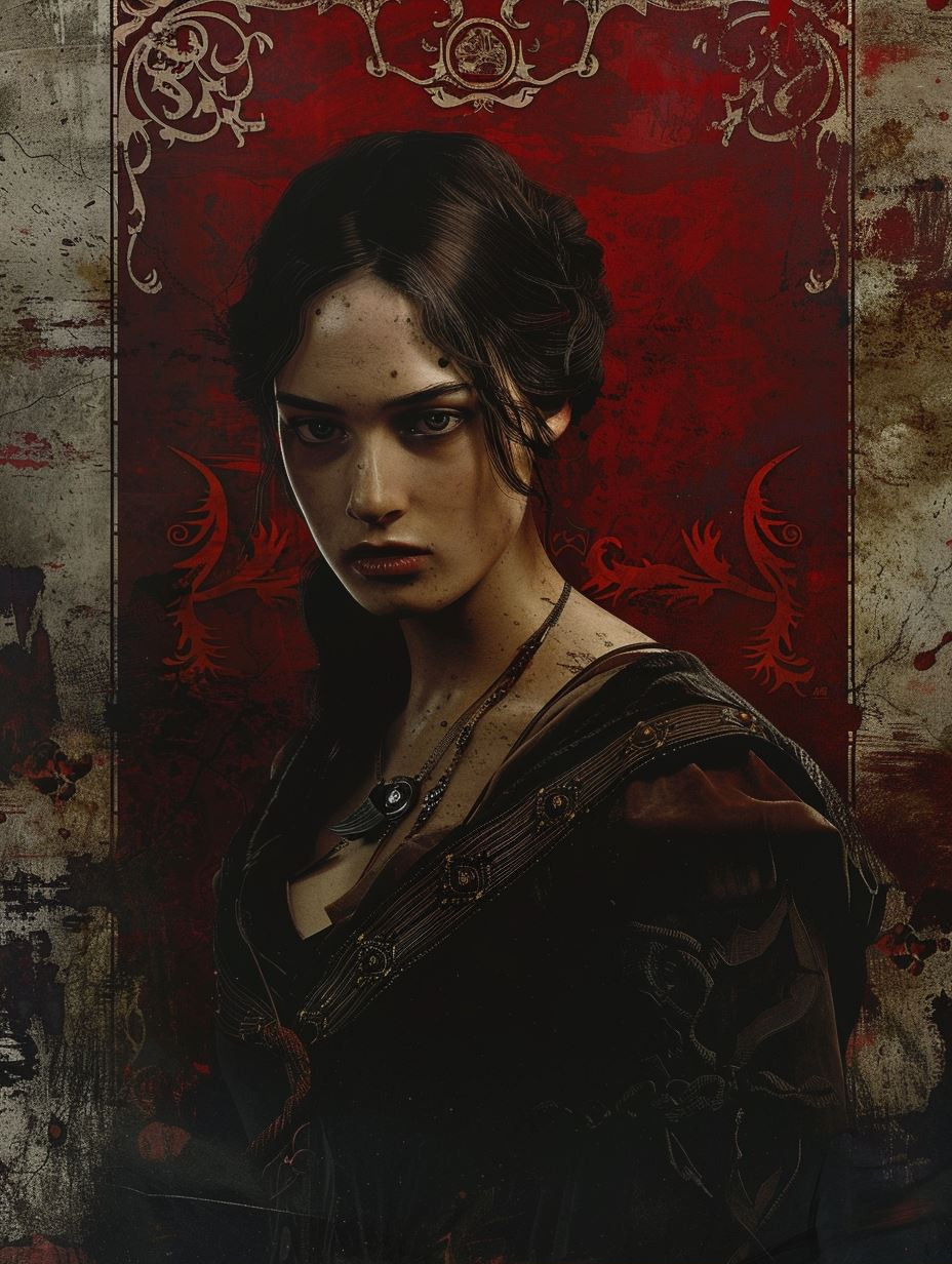 Crimson Gothic Noir Portrait - Image 2