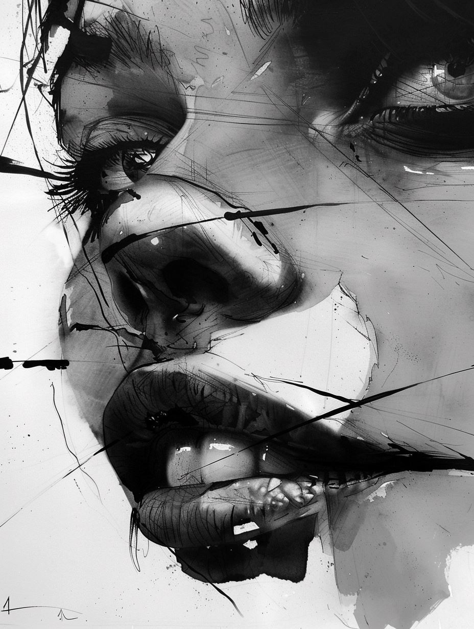 Fragmented Ink Soul Portrait - Image 2