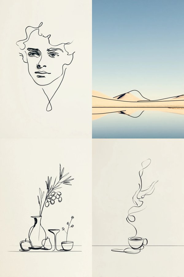 Elegant Single Line Portrait