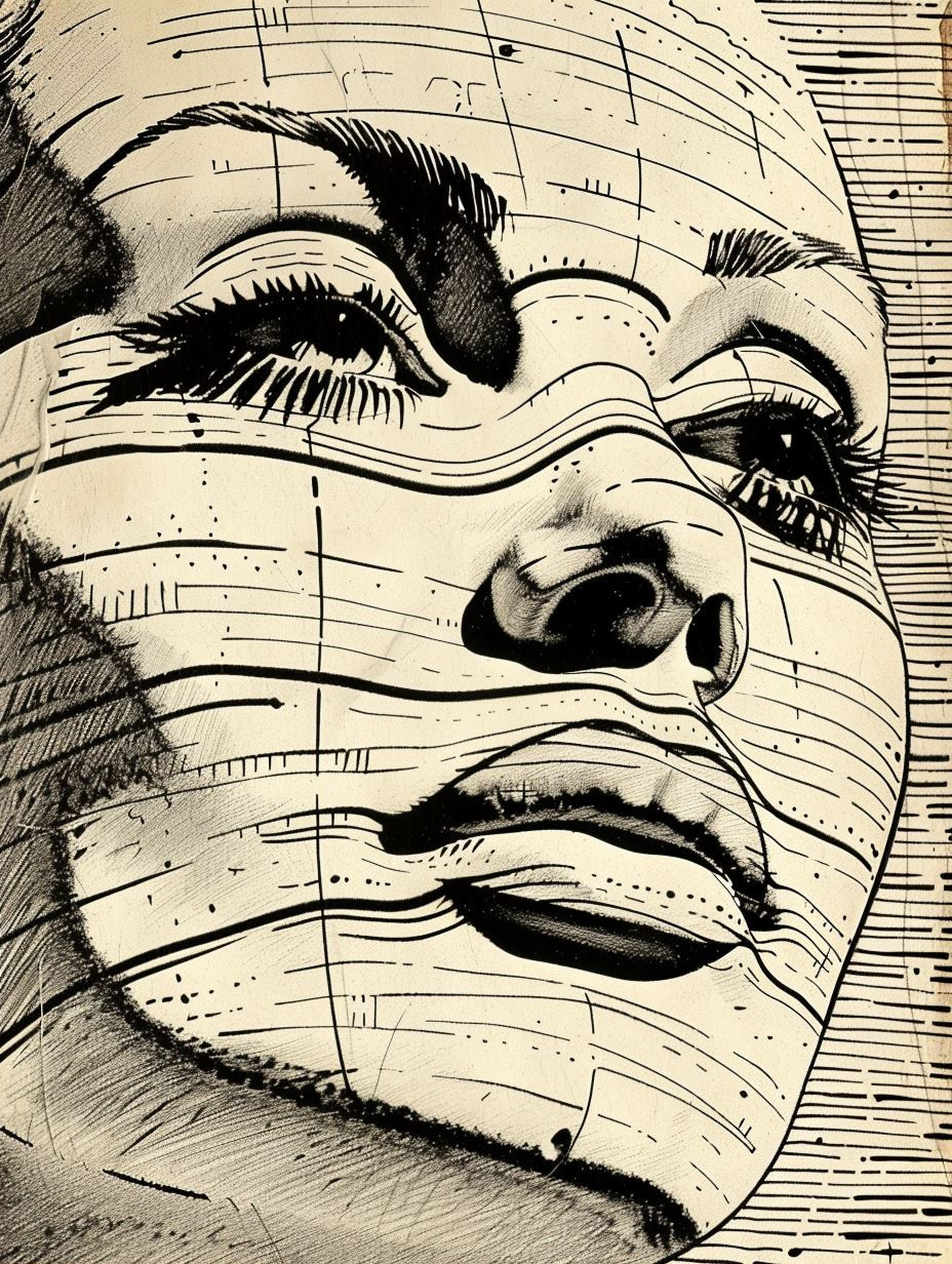 Bold Ink Hatching Portrait Study