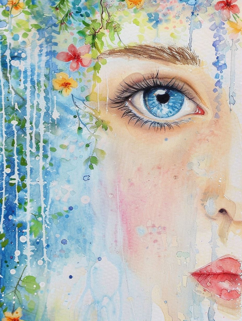 Ethereal Watercolor Gaze 2