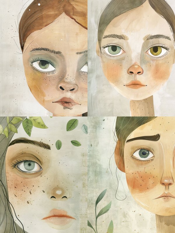 Ethereal Watercolor Gaze