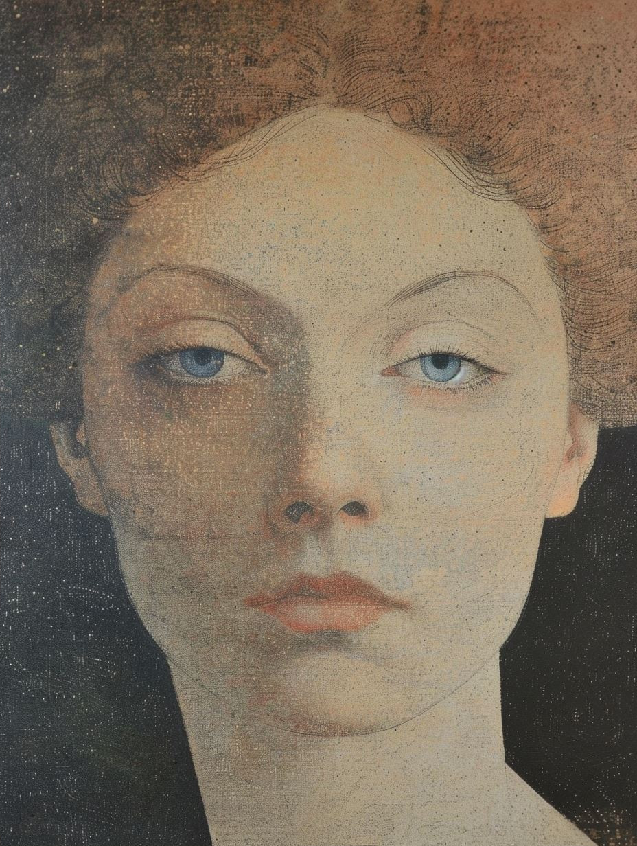 Ethereal Stippled Portrait of Serenity