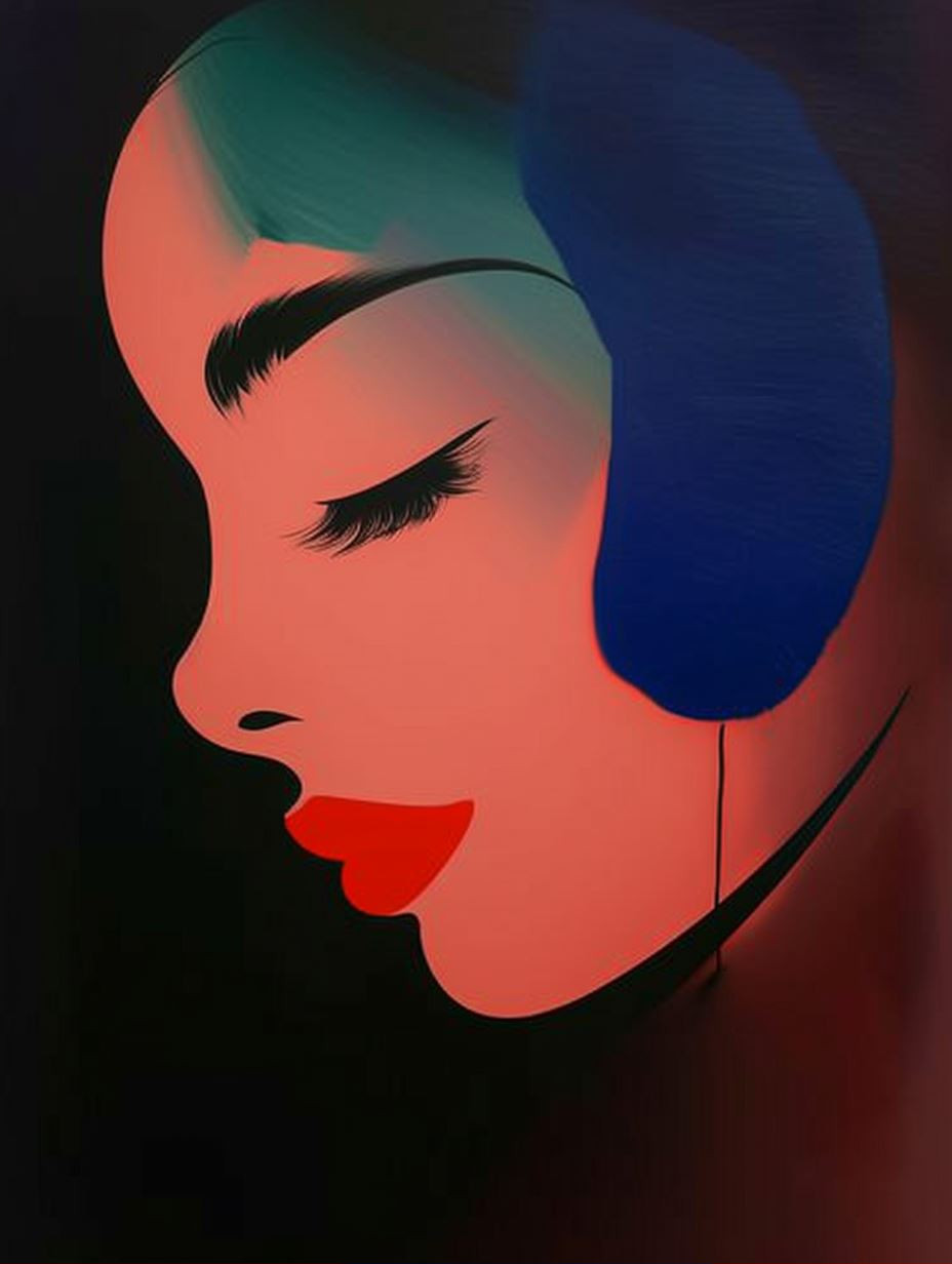 Crimson Dream Minimalist Portrait