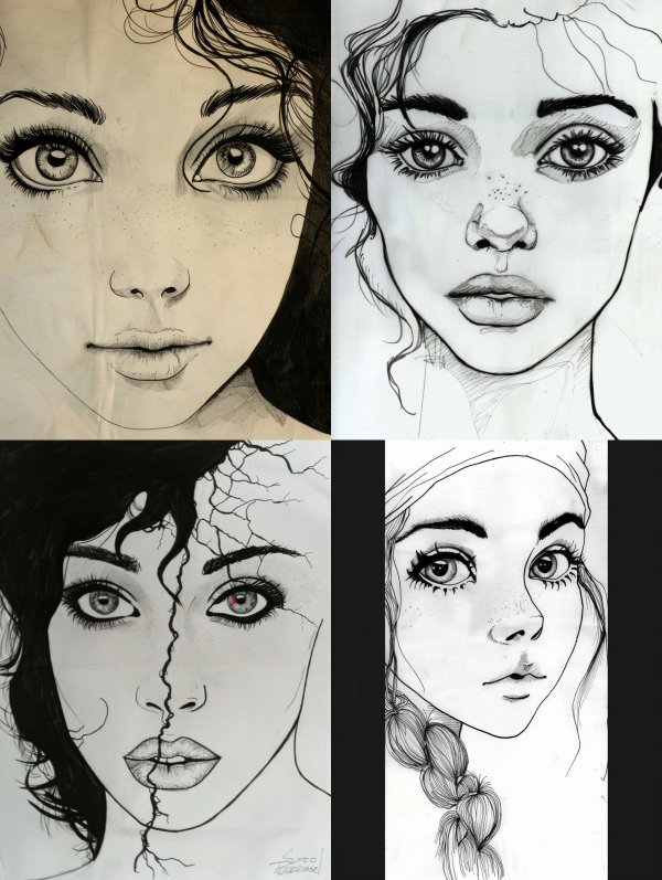Ink Etched Ethereal Portrait