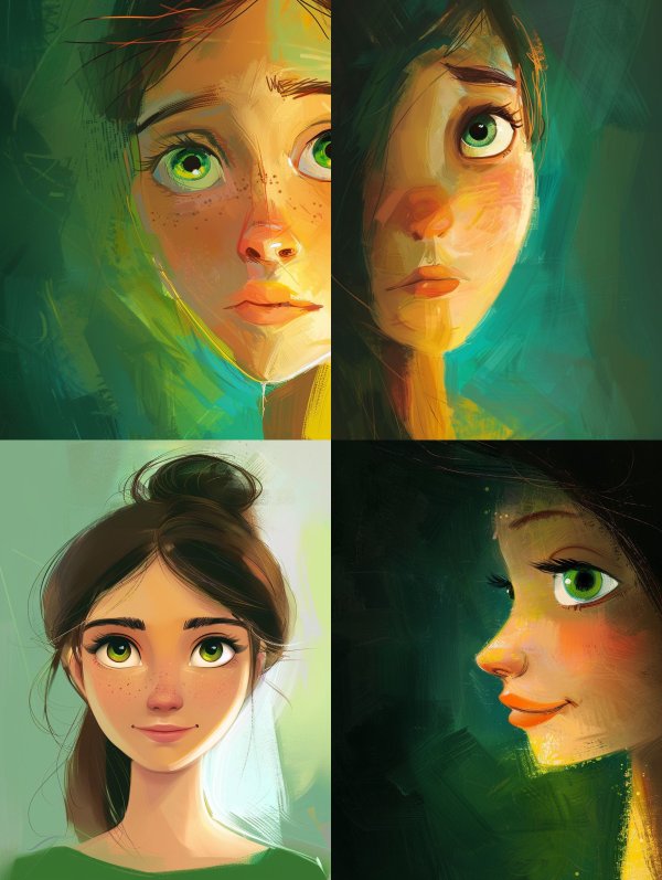 Ethereal Gaze in Emerald Hues