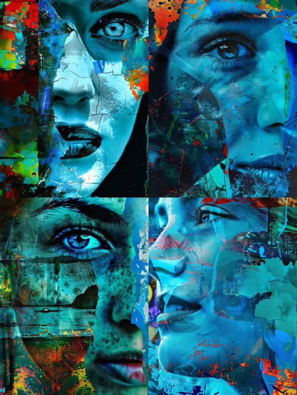 Fractured Neon Soul Portrait