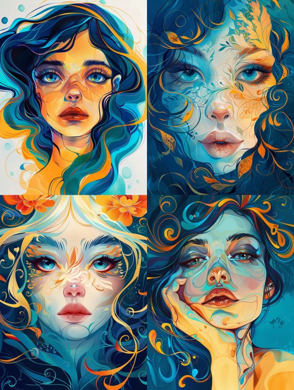 Azure Fluidity Portrait