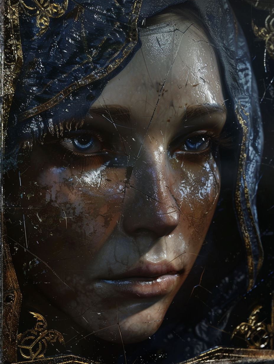 Gilded Fragments of Dark Elegance