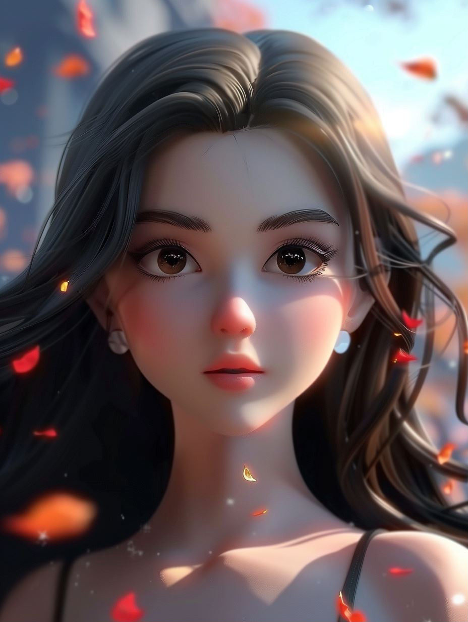 Ethereal Anime Portrait in Autumn