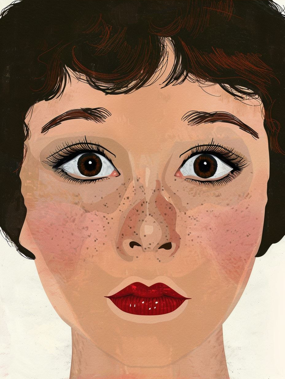Vivid Crimson Portrait Study