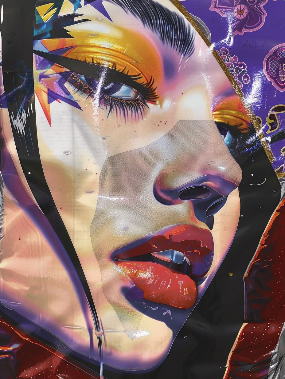 Cybernetic Gloss Neon Portrait