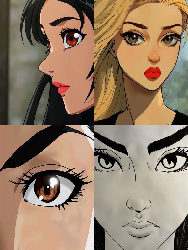 Modern Noir Anime Portrait