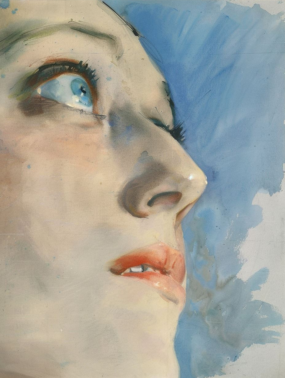 Ethereal Watercolor Portrait Study