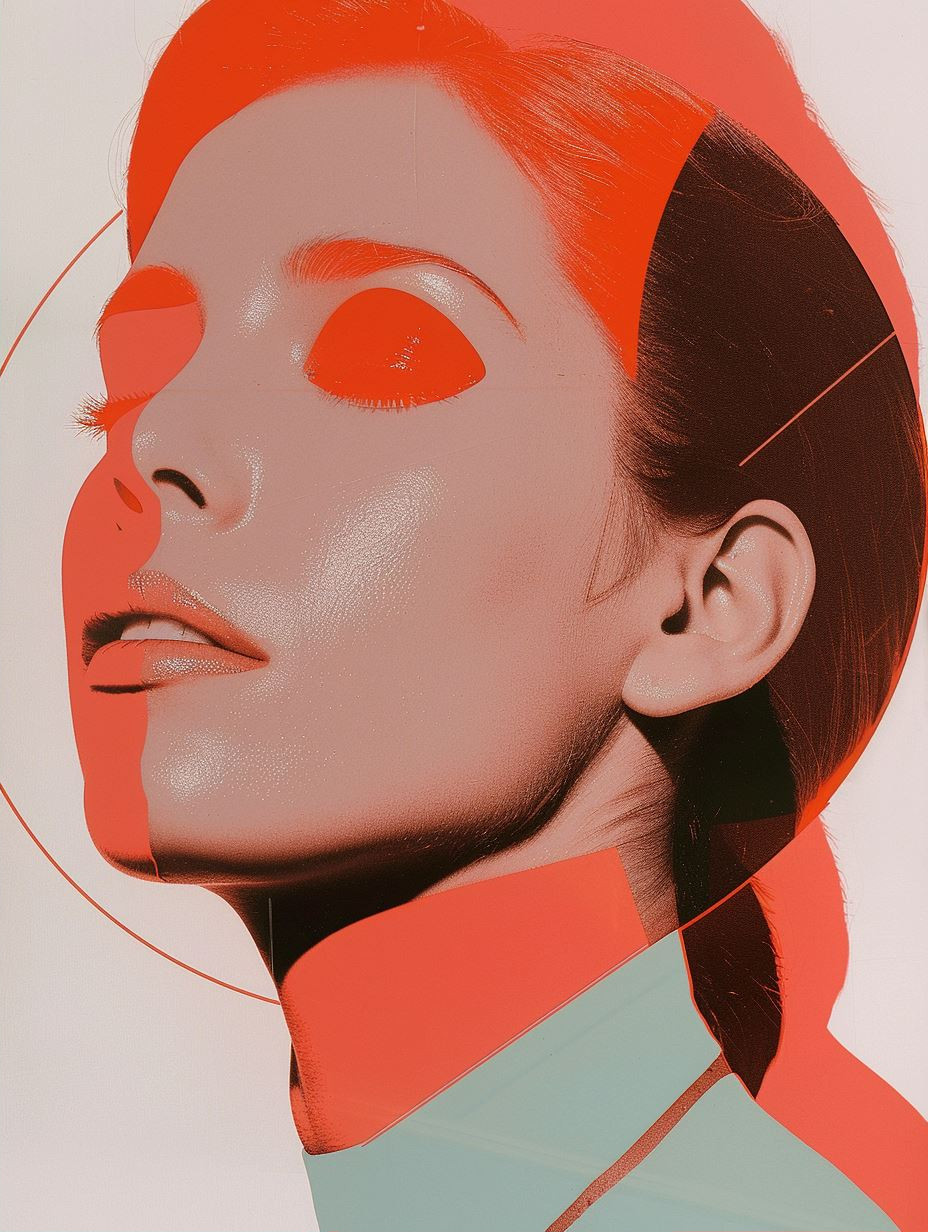 Crimson Fragmented Portrait Study