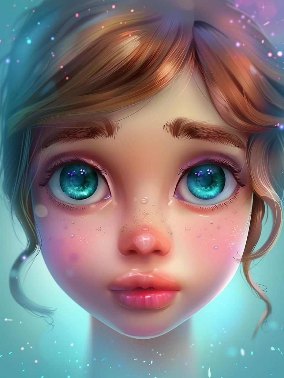 Ethereal Glow Digital Portrait