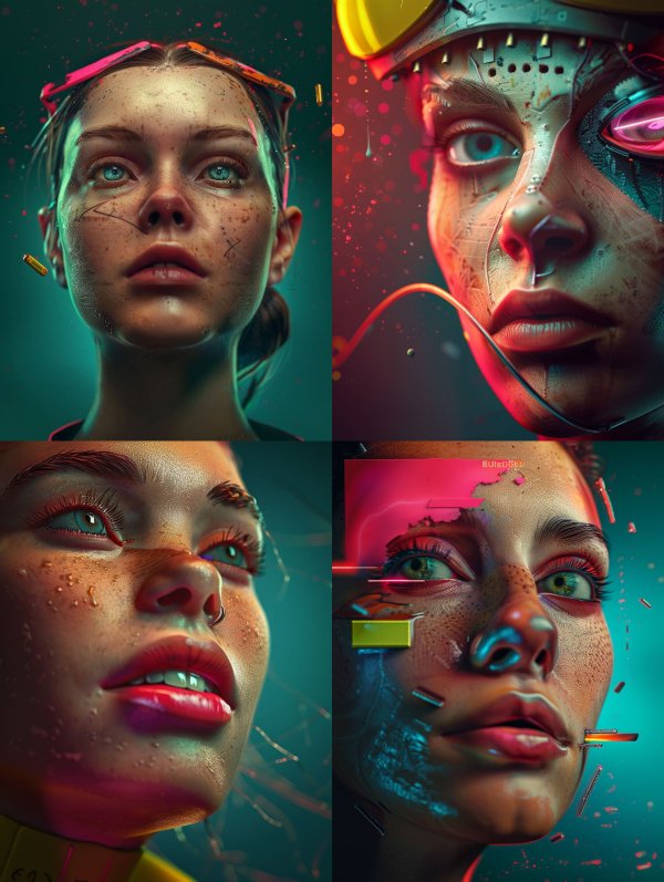 Neon Grime Cyberpunk Portrait
