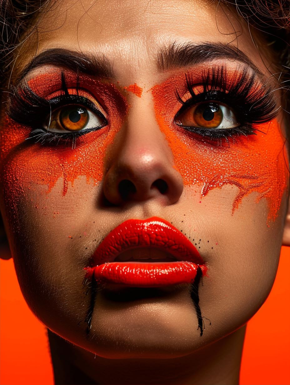 Crimson Accents in Monochrome Portrait