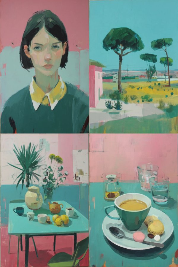 Modernist Pastel Portrait