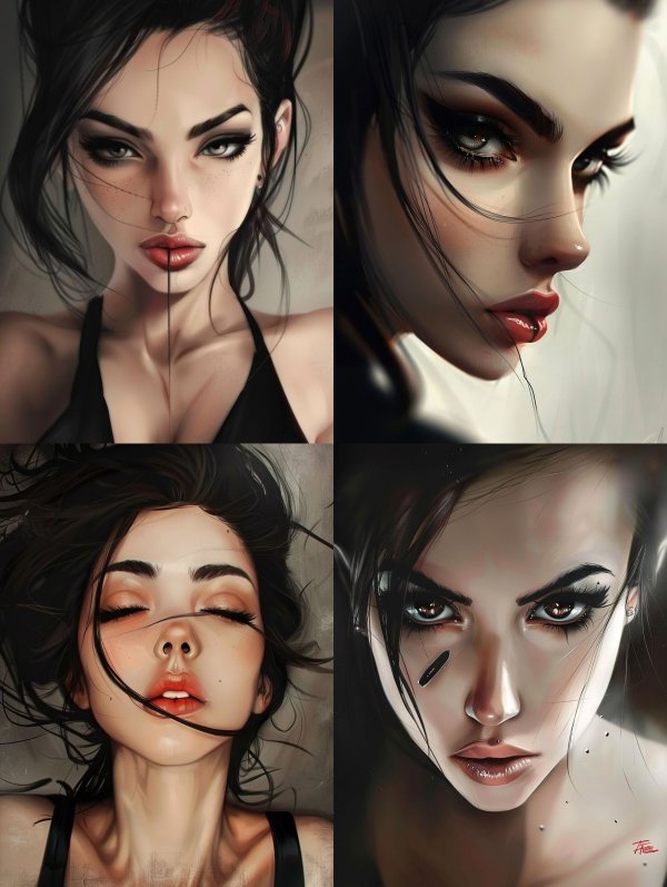 Dark Elegance Digital Portrait