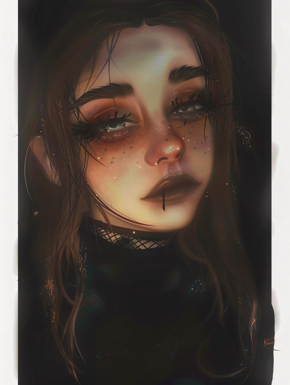 Ethereal Stardust Gaze Portrait